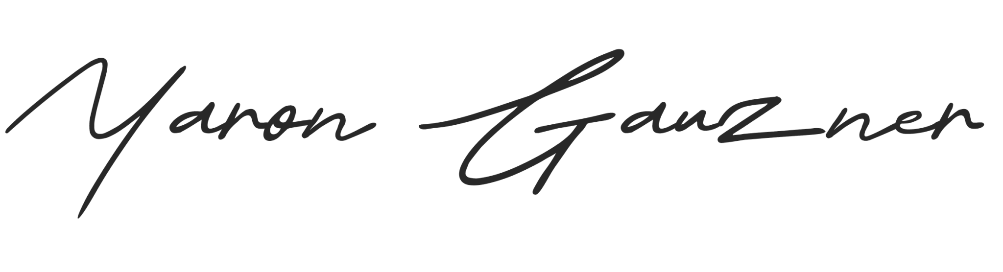 A handwritten signature in black ink displaying the name "Yaron Grauzner" in a flowing cursive script. The signature features smooth, connected strokes with an elegant, personalized style typical of a professional autograph.