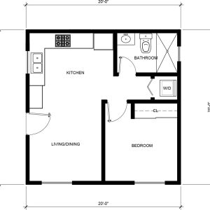 1 BEDROOM / 1 BATHROOM (400 S.F)