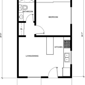 1 BEDROOM / 1 BATHROOM (400 sqft 1-1-1)