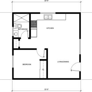 1 BEDROOM / 1 BATHROOM (474 S.F)