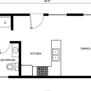 1 BEDROOM / 1 BATHROOM (648 S.F)