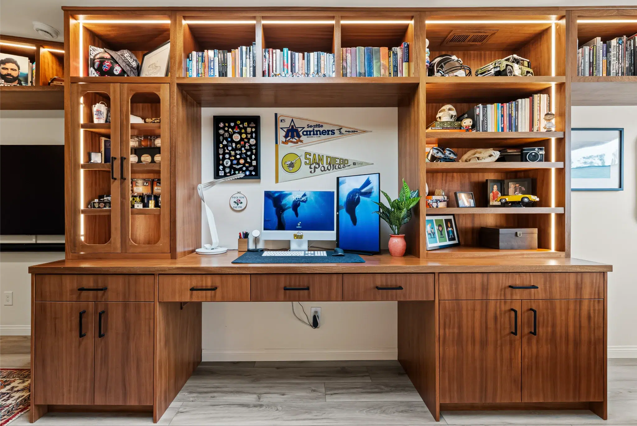 Built-in home office desk and shelving, Adler Avenue remodel San Diego